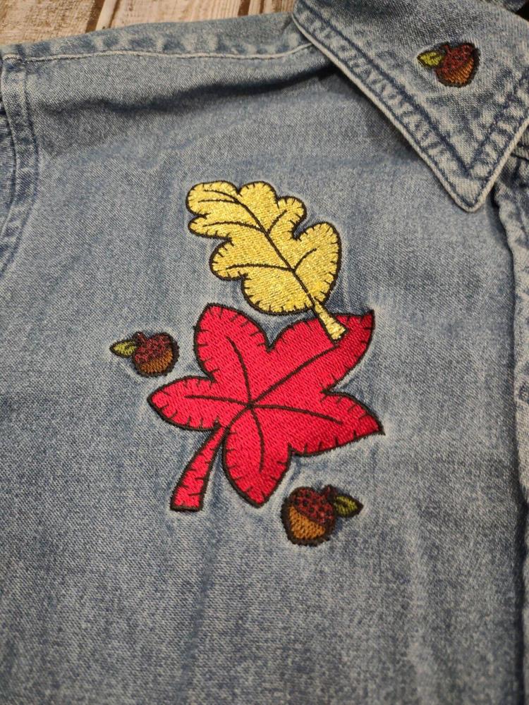 Basic Editions Holiday Large Denim Button Front F… - image 5